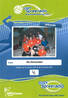 Urkunde Beachvolleyball Cup 2011 Spreeradio